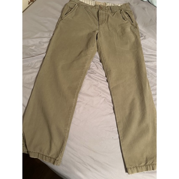 BKE Mens Khaki Chino Pants Tan Straight Leg Cotton Casual Trousers 32R - Picture 2 of 16